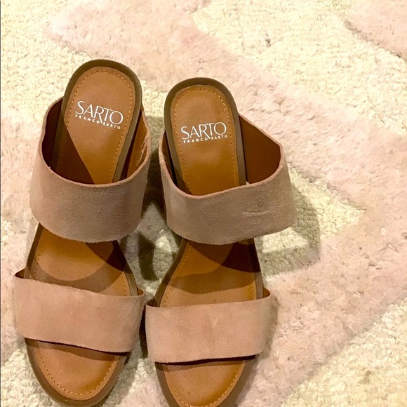 Price drop Franco Sarto blush pink suede wedge - Picture 4 of 8